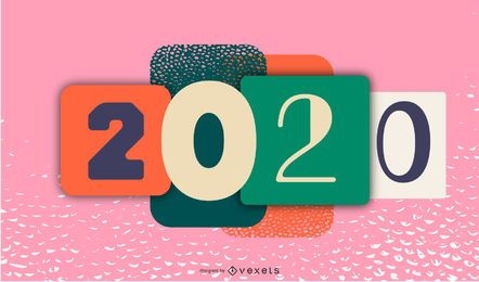 Happy 2020 Design de banner artístico