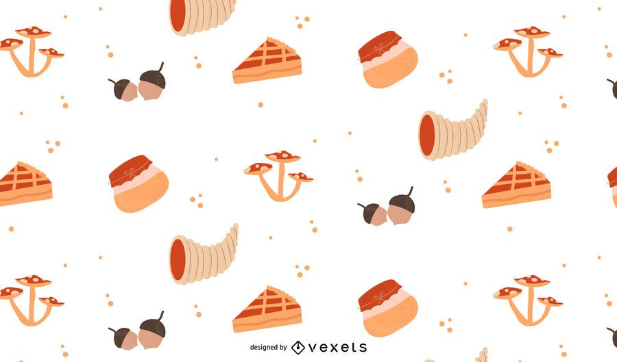 Thanksgiving Elements Flat Pattern Design Thanksgiving Elements Flat Pattern Design