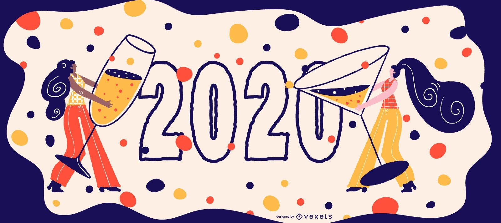 Design de banner de celebra??o feliz 2020