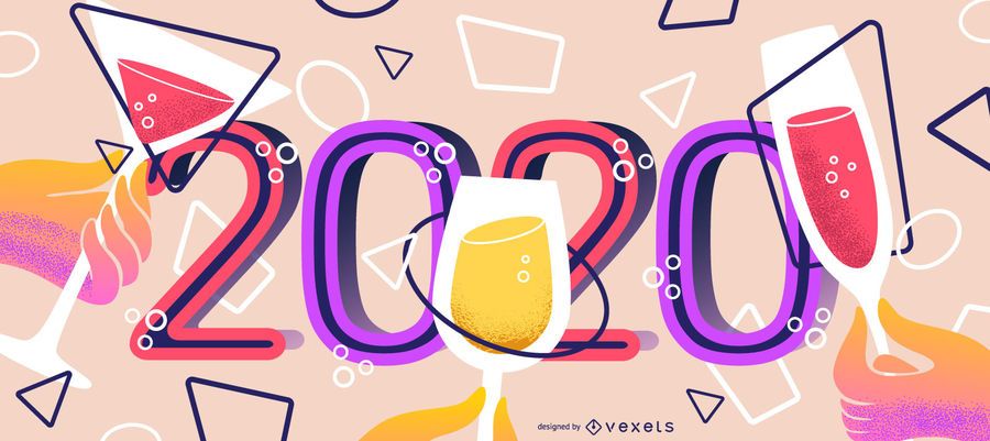 New year 2020 geometric banner New year 2020 geometric banner