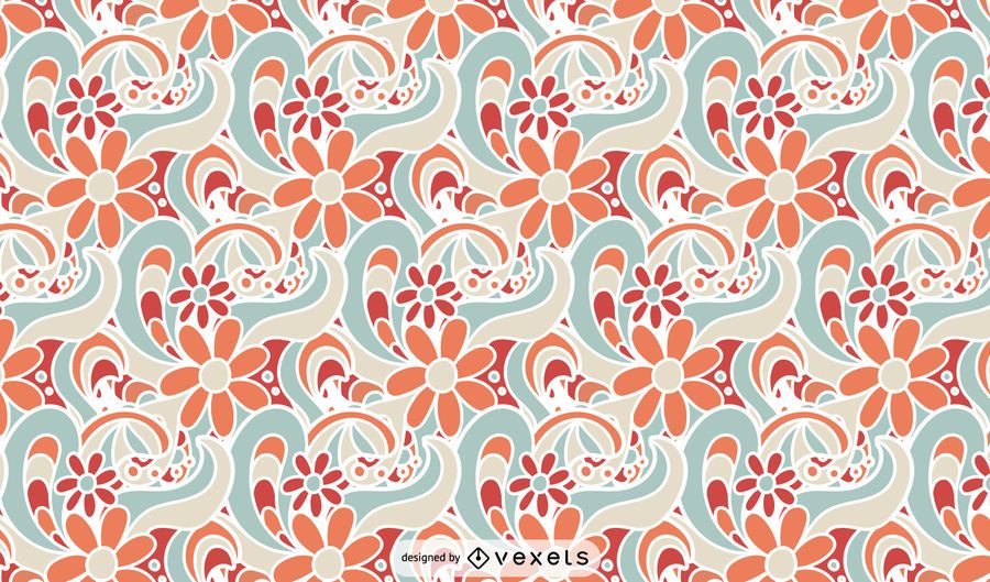 Retro Muster mit Blumenmuster Retro Muster mit Blumenmuster
