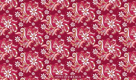 Design de padrão de flores ornamentais retrô Design de padrão de flores ornamentais retrô