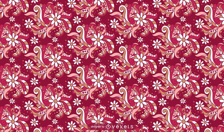 Design de padrão de flores ornamentais retrô Design de padrão de flores ornamentais retrô