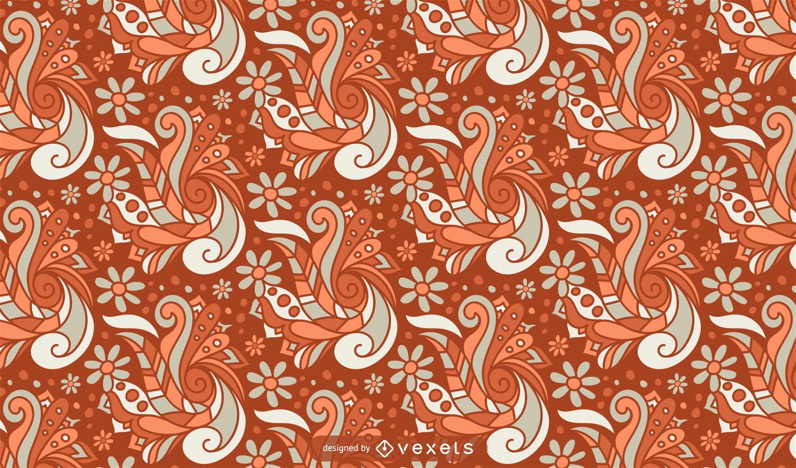 Retro floral abstract pattern