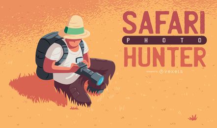 Safari photo hunter illustration Safari photo hunter illustration