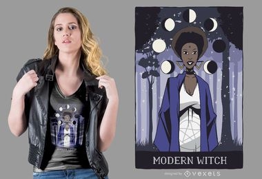 Design de camiseta de bruxa moderna
