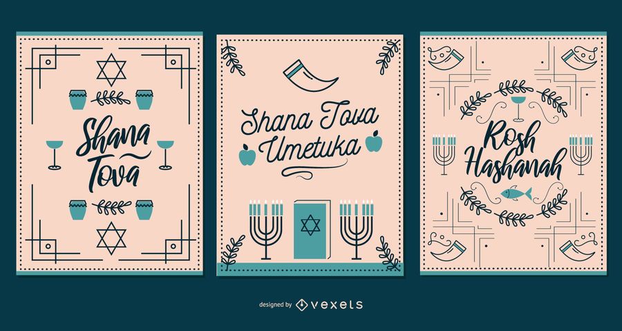 Rosh hashanah card set Rosh hashanah card set