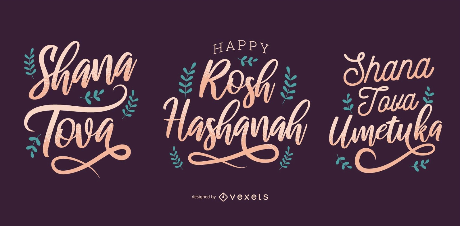 Rosh Hashanah Schriftzug gesetzt