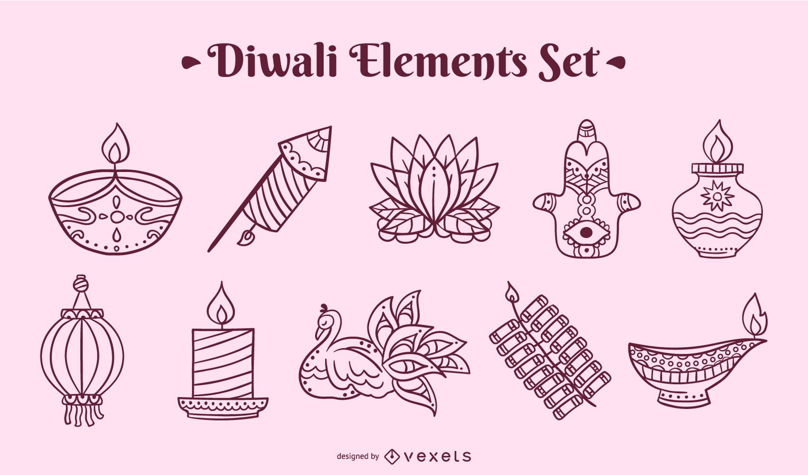 Conjunto de elementos de tra?o Diwali