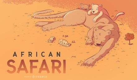 Ilustración de safari africano Ilustración de safari africano