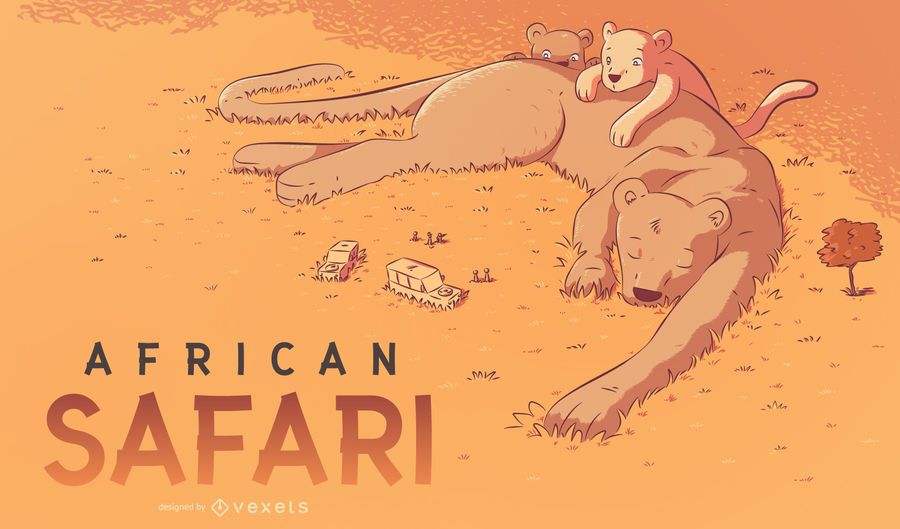 Ilustración de safari africano Ilustración de safari africano