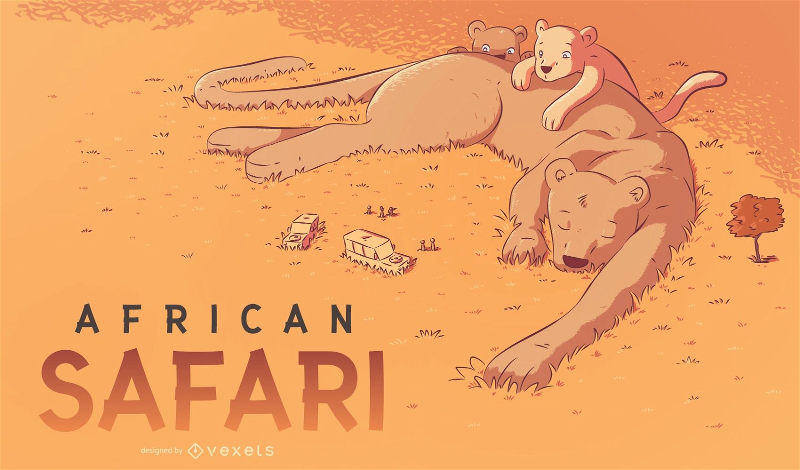 Ilustração de safari africano