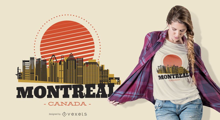 Diseño de camiseta Montreal Skyline Diseño de camiseta Montreal Skyline