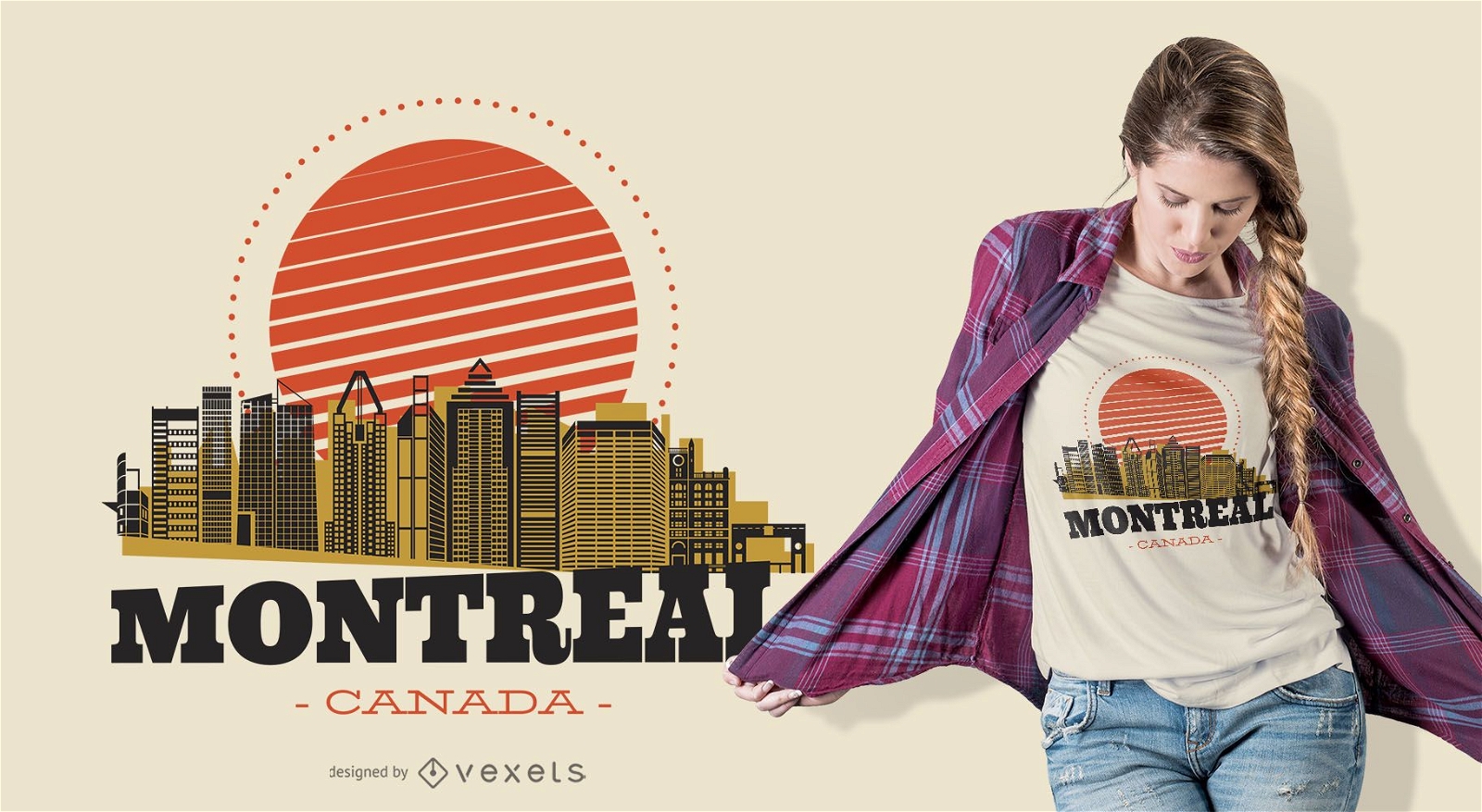 Design de camisetas Montreal Skyline