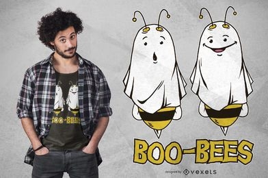 Diseño de camiseta divertida de fantasmas de abeja