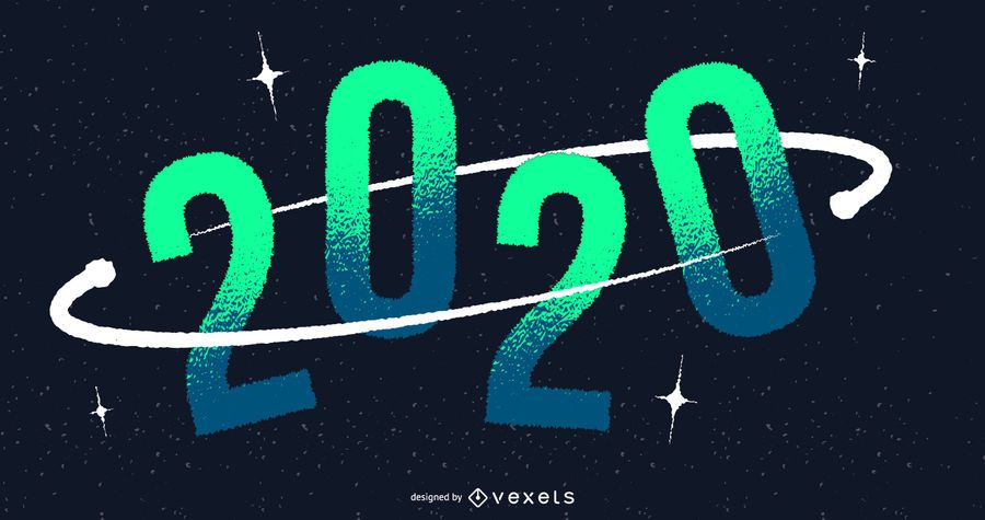 Diseño de banner espacial de año nuevo 2020 Diseño de banner espacial de año nuevo 2020