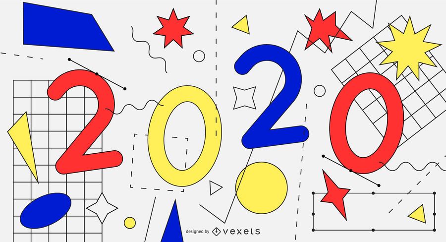 Abstract colorful 2020 background design Abstract colorful 2020 background design