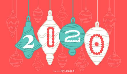 Glückliches 2020 Weihnachtsverzierungs-Fahnen-Design Glückliches 2020 Weihnachtsverzierungs-Fahnen-Design