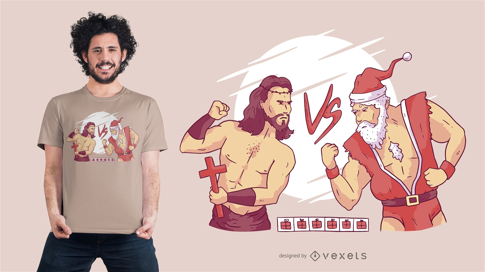 Design de t-shirt de kombat de Natal