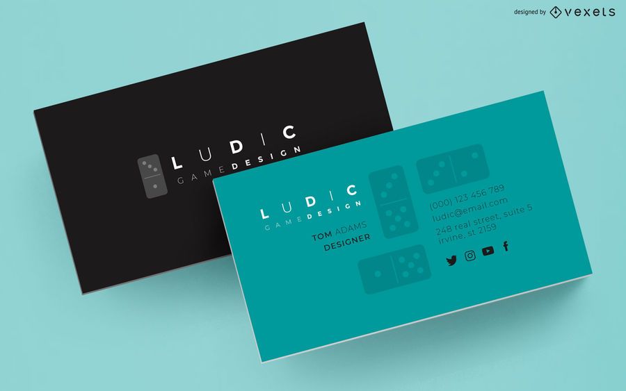 Diseño de dominó de tarjeta de visita Diseño de dominó de tarjeta de visita