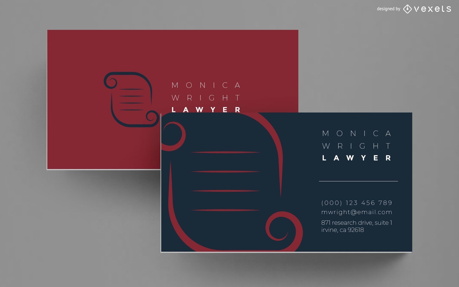 Diseño de tarjeta de presentación de abogado