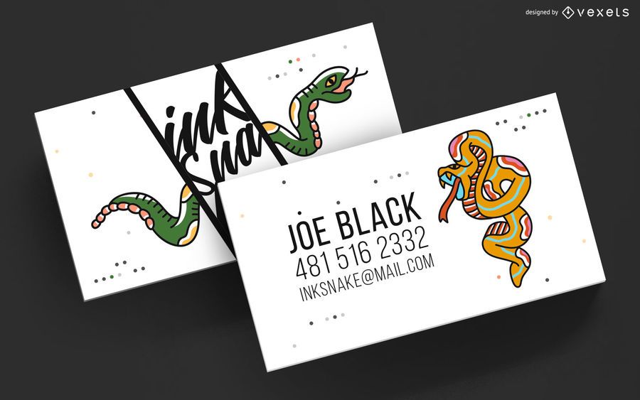 Plantilla de artista de tatuaje de tarjeta de visita Plantilla de artista de tatuaje de tarjeta de visita