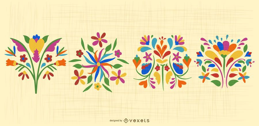 Mexican Otomi Flower Design Pack Mexican Otomi Flower Design Pack