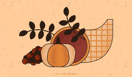 Thanksgiving Füllhorn Illustration