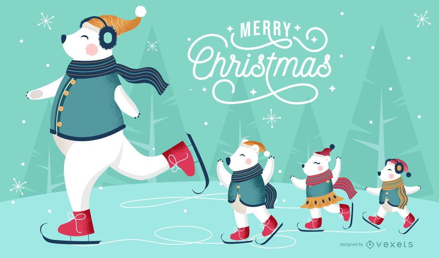 Diseño de fondo de Navidad osos polares Diseño de fondo de Navidad osos polares