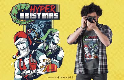 Design de camisetas hiper natalinas