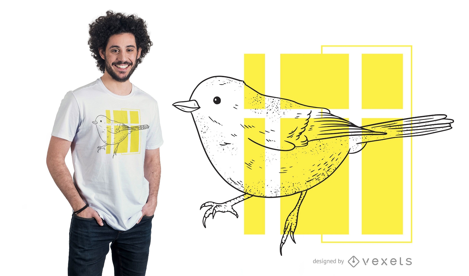 Design de camiseta de passarinho