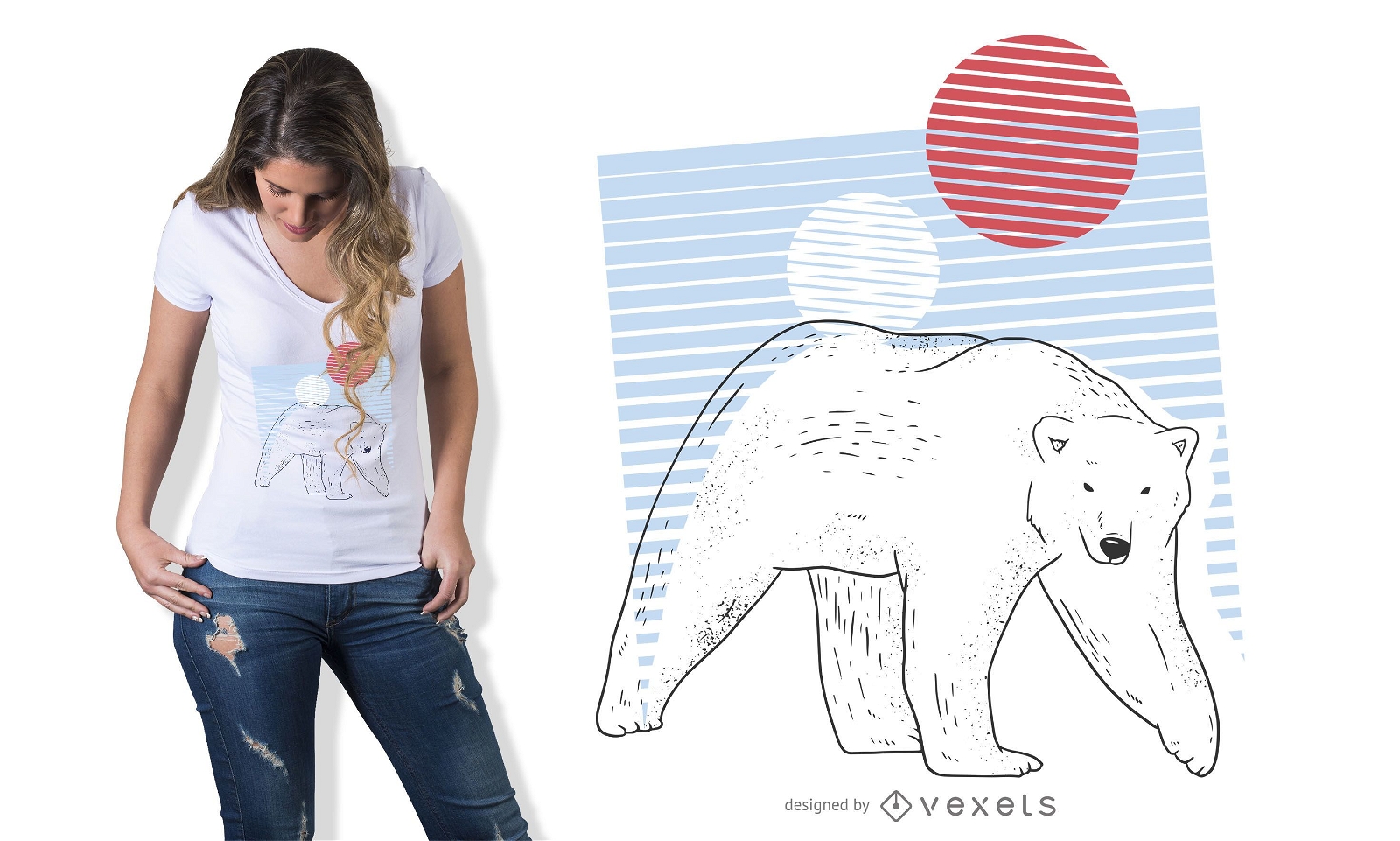 Design de camiseta de urso polar