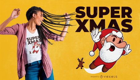 Diseño de camiseta super xmas Diseño de camiseta super xmas