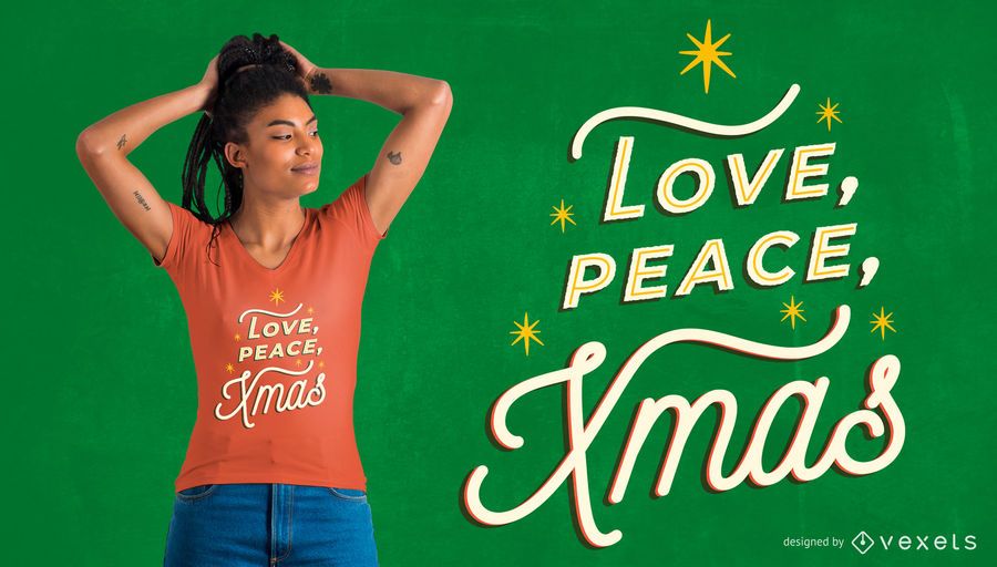 Amor paz xmas design de t-shirt Amor paz xmas design de t-shirt