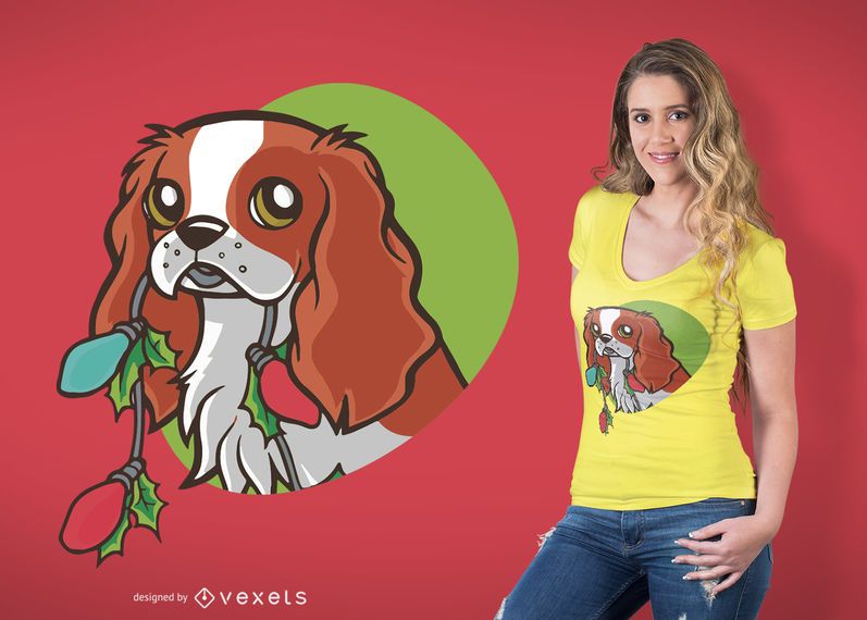 Diseño lindo de la camiseta del perro de la Navidad Diseño lindo de la camiseta del perro de la Navidad