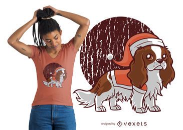 Cute Santa Dog Hat T-shirt Design
