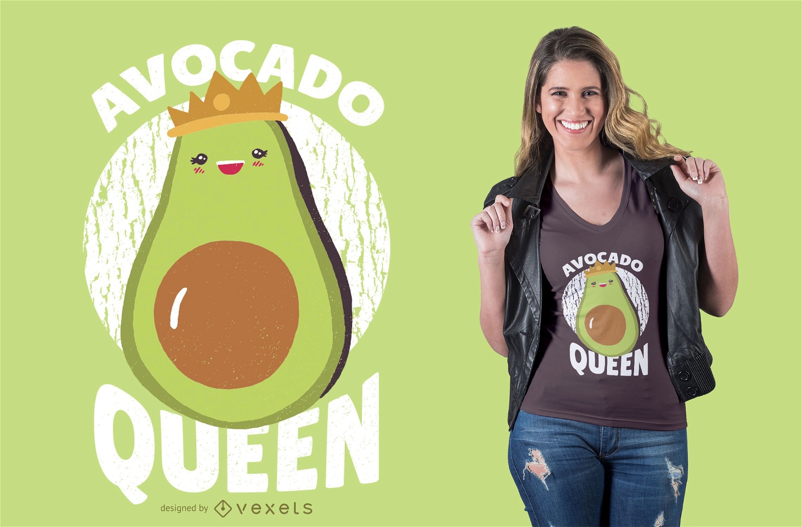 Diseño de camiseta Avocado Queen