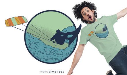 Design de camisetas Kitesurfer