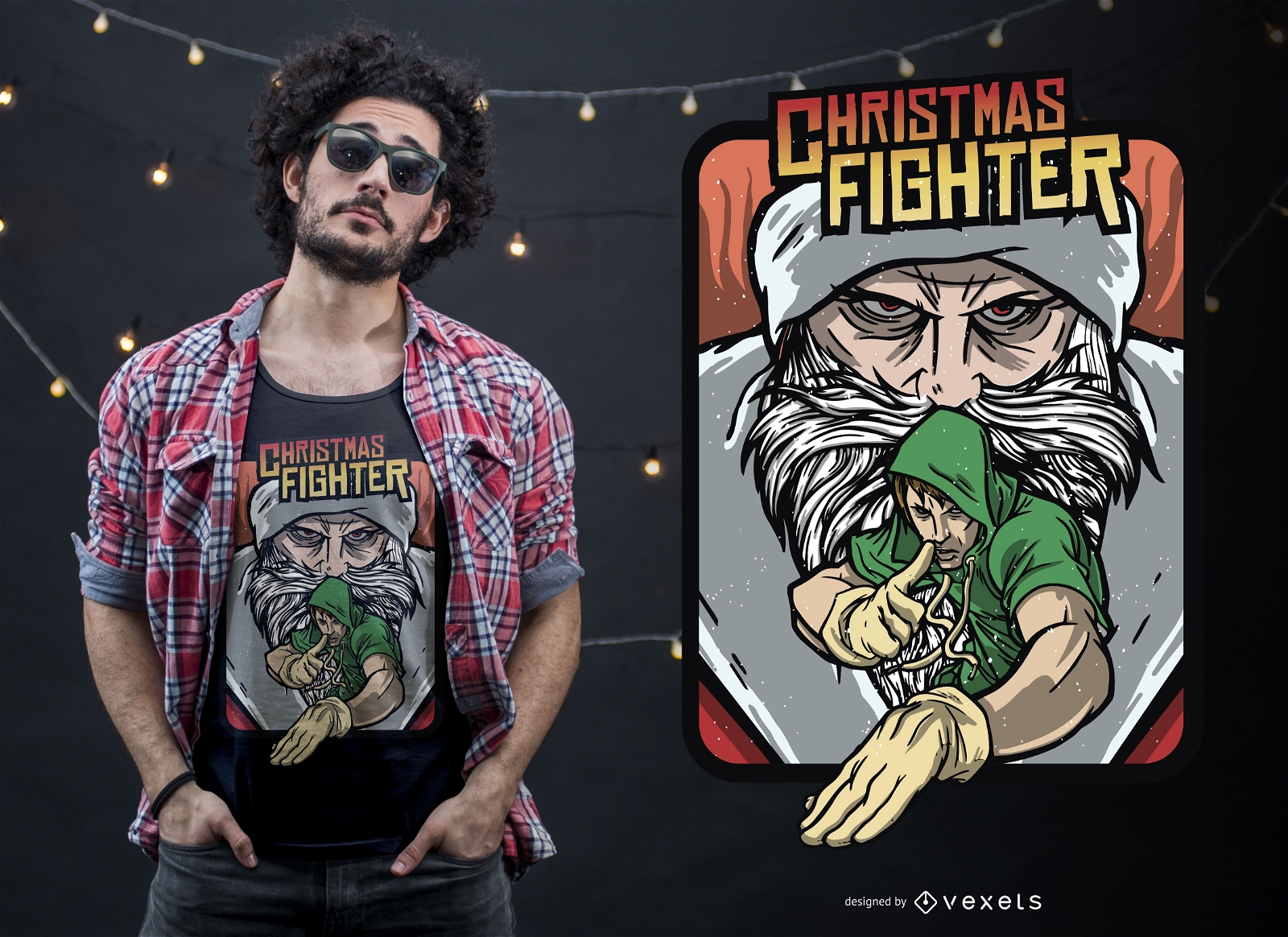 Christmas Fighting Game T-shirt Design