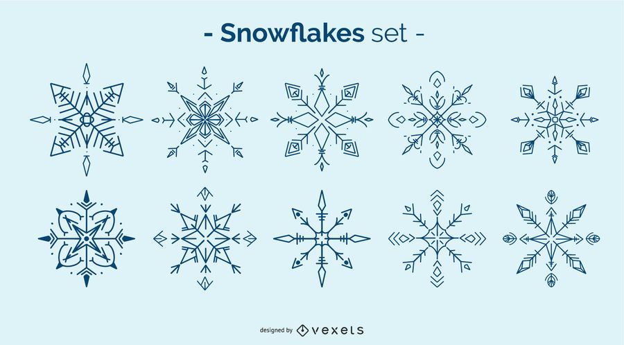 Snowflake Winter Element Set Snowflake Winter Element Set