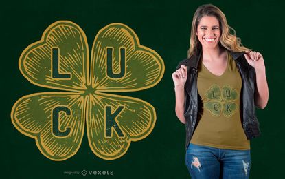 Four-leaf Clover Luck T-shirt Design Four-leaf Clover Luck T-shirt Design