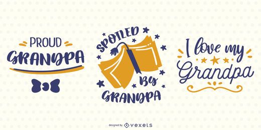 Conjunto de diseño de banner de letras de abuelo Conjunto de diseño de banner de letras de abuelo