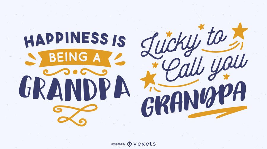 Grandpa Quote Lettering Design Set - Vector download