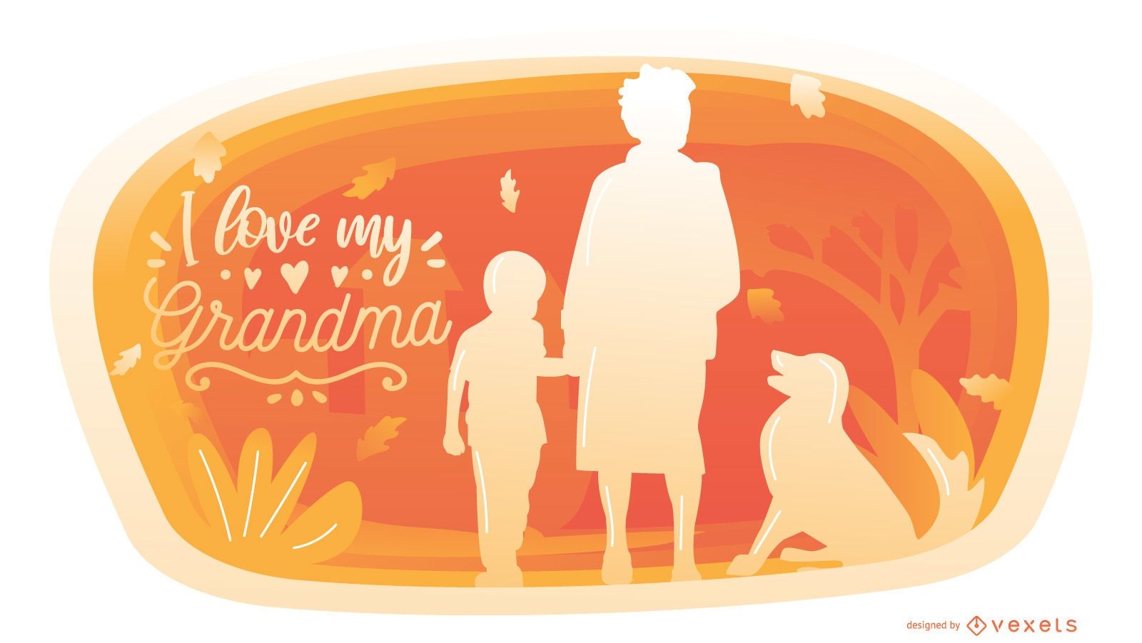 Design gráfico de citações da família da avó