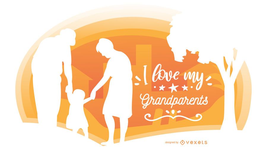 Grandparent Family Silhouette Composition Grandparent Family Silhouette Composition
