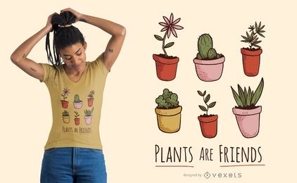 Plants are friends t-shirt design