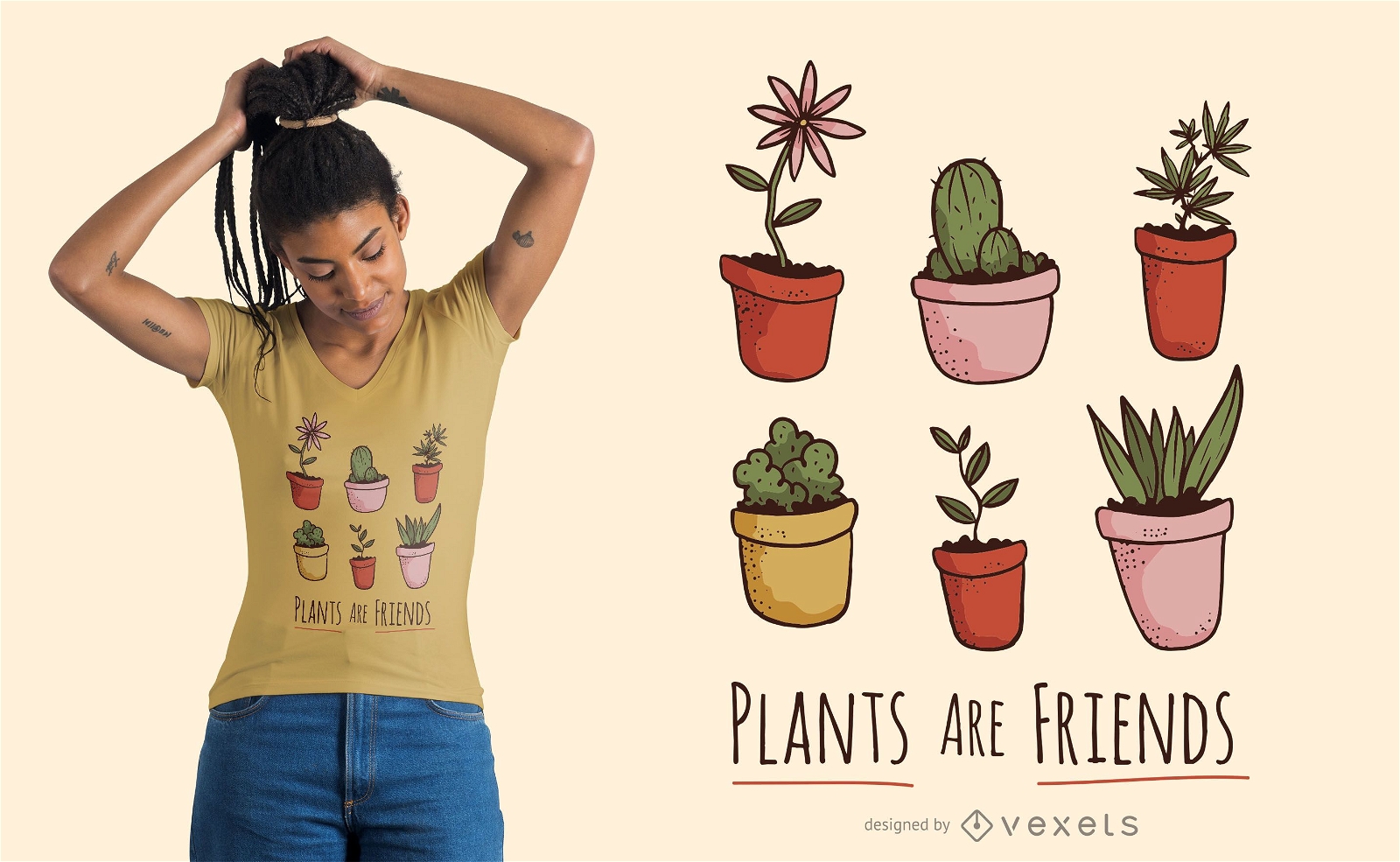 Plants are friends t-shirt design
