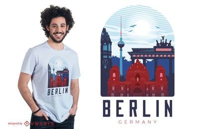 Diseño de camiseta de horizonte de Berlín