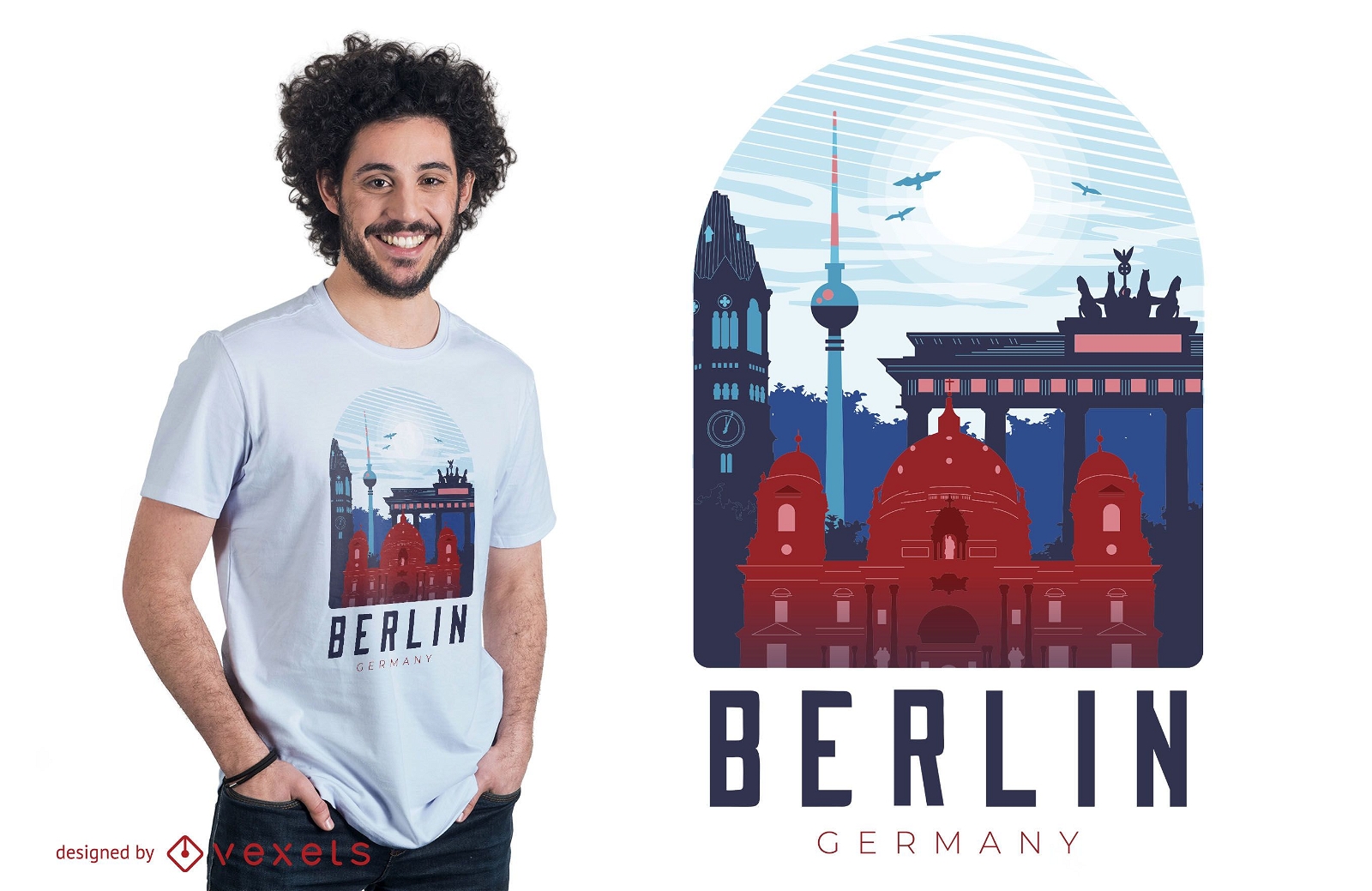 Berlin skyline t-shirt design