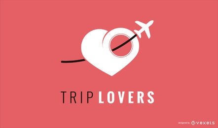 Plantilla de diseño de logotipo de viaje amor